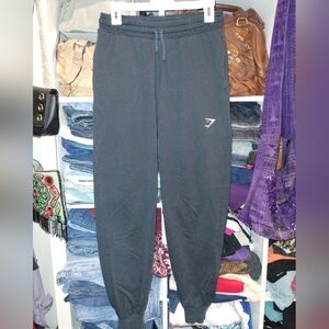 Gymshark Black Jogger Sweatpants with Logo Medium